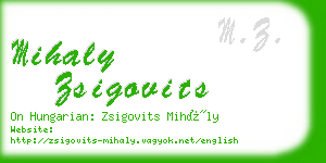 mihaly zsigovits business card